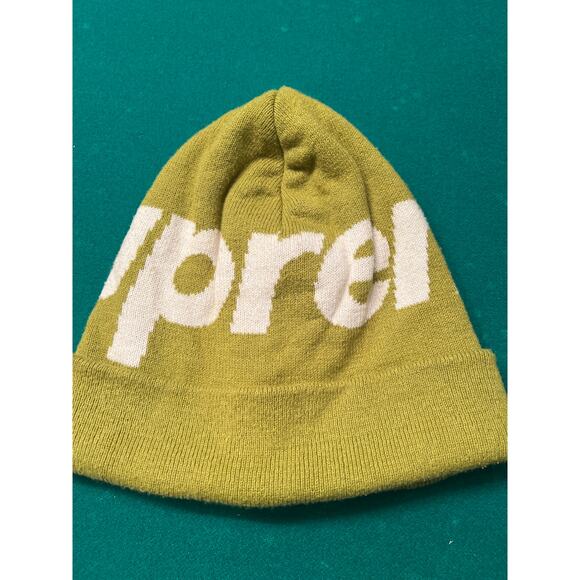 Supreme Big Logo Beanie| Light Olive BIG LOGO BEANIE Green - Picture 2 of 6